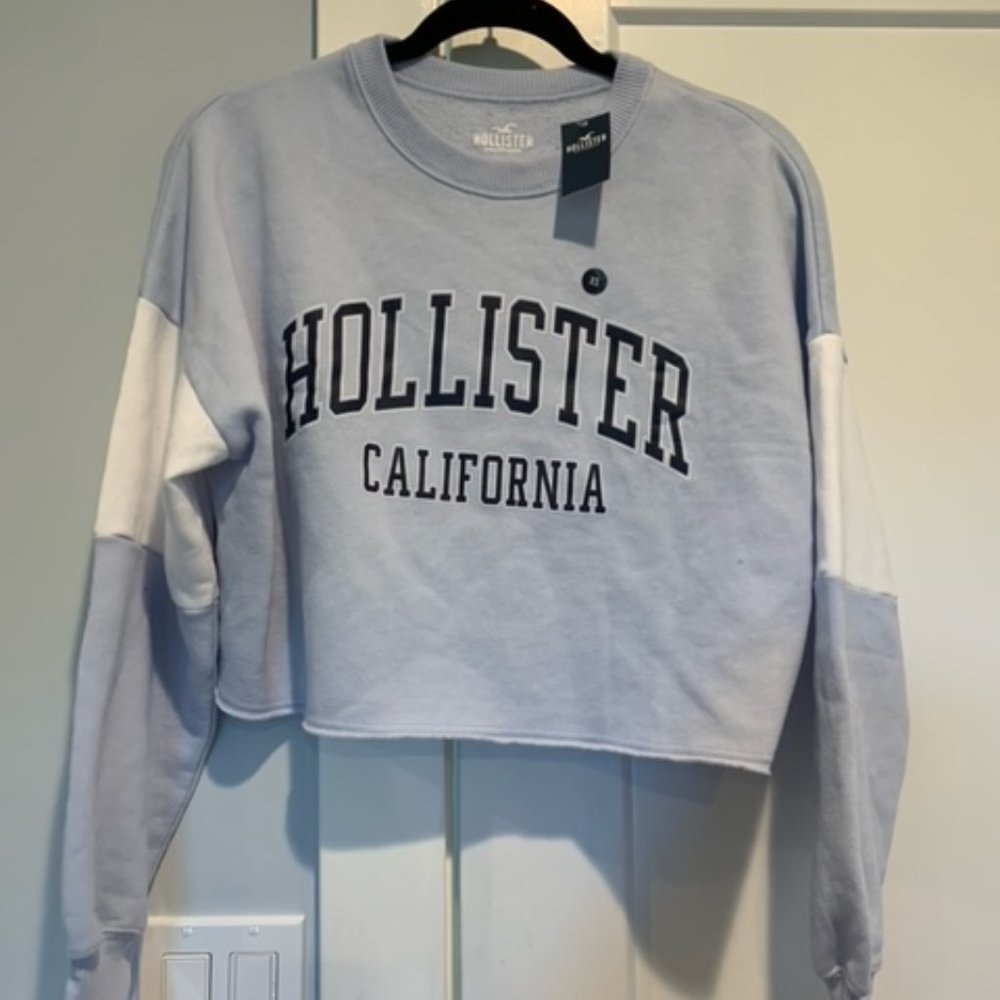 Hollister California Blue Crop Hoodie